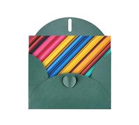 WZYWHJ Carte de vœux de vacances vert foncé 15,2 x 10,2 cm avec enveloppe pour Noël, anniversaire, Saint-Valentin, invitation à une fête, lignes colorées imprimées