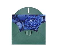 WZYWHJ Carte de vœux de vacances vert foncé 15,2 x 10,2 cm avec enveloppe pour Noël, anniversaire, Saint-Valentin, fête, invitation à une fête, belles pivoines imprimées