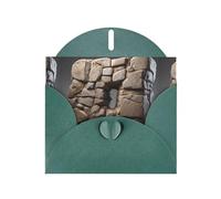 WZYWHJ Carte de vœux de vacances vert foncé 15,2 x 10,2 cm avec enveloppe pour Noël, anniversaire, Saint-Valentin, fête, invitation à une fête, impression collante de pierre ancienne