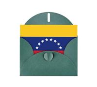WZYWHJ Carte de vœux de vacances vert foncé 15,2 x 10,2 cm avec enveloppe pour Noël, anniversaire, Saint-Valentin, fête, invitation avec drapeau du Venezuela