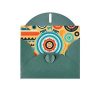 WZYWHJ Carte de vœux de vacances vert foncé de 15,2 x 10,2 cm avec enveloppe pour Noël, anniversaire, Saint-Valentin, fête, invitation circulaire, symboles culturels