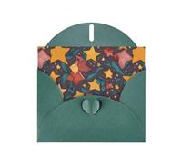 WZYWHJ Carte de vœux de vacances vert foncé de 15,2 x 10,2 cm avec enveloppe pour Noël, anniversaire, Saint-Valentin, fête, invitation, étoiles et rubans imprimés