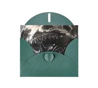 WZYWHJ Carte de vœux de vacances vert foncé de 15,2 x 10,2 cm avec enveloppe pour Noël, anniversaire, Saint-Valentin, fête, invitation à une fête, image de formes étranges