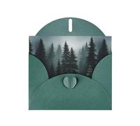 WZYWHJ Carte de vœux de vacances vert foncé de 15,2 x 10,2 cm avec enveloppe pour Noël, anniversaire, Saint-Valentin, fête d'invitation, belle impression épicéa