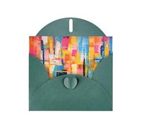 WZYWHJ Carte de vœux de vacances vert foncé de 15,2 x 10,2 cm avec enveloppe pour Noël, anniversaire, Saint-Valentin, invitation à une fête - Impressions aux couleurs vives