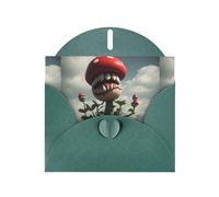 WZYWHJ Carte de vœux de vacances vert foncé de 15,2 x 10,2 cm avec enveloppe pour Noël, anniversaire, Saint-Valentin, fête d'invitation, motif plante piranha terrifiante imprimée