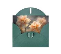WZYWHJ Carte de vœux de vacances vert foncé de 15,2 x 10,2 cm avec enveloppe pour Noël, anniversaire, Saint-Valentin, fête, bouquet d'invitation avec impressions de gouttes d'eau
