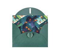 WZYWHJ Carte de vœux de vacances vert foncé de 15,2 x 10,2 cm avec enveloppe pour Noël, anniversaire, Saint-Valentin, fête, invitation à une fête avec impression de colonie de fourmis