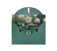 WZYWHJ Carte de vœux de vacances vert foncé pour Noël, anniversaire, anniversaire de mariage et autres photos de feuille de lotus
