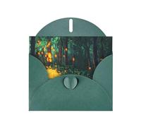 WZYWHJ Carte de vœux de vacances vert foncé pour Noël, anniversaire, anniversaire de mariage et autres photos de forêt de pixels