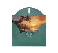 WZYWHJ Carte de vœux de vacances vert foncé pour Noël, anniversaire, anniversaire de mariage et autres photos de coucher de soleil au bord du lac