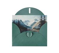 WZYWHJ Carte de vœux de vacances vert foncé pour Noël, anniversaire, anniversaire de mariage et autres imprimés de lignes alpines