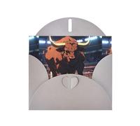 WZYWHJ Carte de vœux grise de 15,2 x 10,2 cm avec enveloppe pour Noël, anniversaire, Saint-Valentin, fête d'invitation Motif taureau courageux