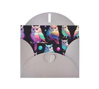 WZYWHJ Carte de vœux grise de 15,2 x 10,2 cm avec enveloppe pour Noël, anniversaire, Saint-Valentin, fête, invitation à une fête, imprimé chouette aurore