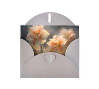 WZYWHJ Carte de vœux grise de 15,2 x 10,2 cm avec enveloppe pour Noël, anniversaire, Saint-Valentin, fête d'invitation bouquet avec impressions de gouttes d'eau