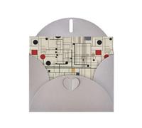 WZYWHJ Carte de vœux grise de 15,2 x 10,2 cm avec enveloppe pour Noël, anniversaire, Saint-Valentin, fête, invitation avec lignes Bauhaus