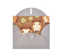WZYWHJ Carte de vœux grise de 15,2 x 10,2 cm avec enveloppe pour Noël, anniversaire, Saint-Valentin, fête, invitation à une fête, imprimé cochon d'Inde