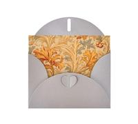 WZYWHJ Carte de vœux grise de 15,2 x 10,2 cm avec enveloppe pour Noël, anniversaire, Saint-Valentin, fête, invitation à une fête, impressions de feuilles brunes