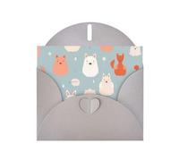 WZYWHJ Carte de vœux grise de 15,2 x 10,2 cm avec enveloppe pour Noël, anniversaire, Saint-Valentin, fête d'invitation Motif chats de toutes sortes