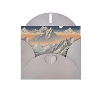 WZYWHJ Carte de vœux grise de 15,2 x 10,2 cm avec enveloppe pour Noël, anniversaire, Saint-Valentin, fête, invitation à une fête, imprimé aube alpine