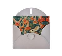 WZYWHJ Carte de vœux grise de 15,2 x 10,2 cm avec enveloppe pour Noël, anniversaire, Saint-Valentin, fête d'invitation, petit lapin sous la gloire du matin imprimée