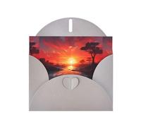 WZYWHJ Carte de vœux grise de 15,2 x 10,2 cm avec enveloppe pour Noël, anniversaire, Saint-Valentin, fête d'invitation, belle impression coucher de soleil