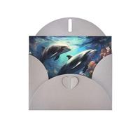 WZYWHJ Carte de vœux grise de 15,2 x 10,2 cm avec enveloppe pour Noël, anniversaire, Saint-Valentin, fête, invitation à une belle baleine imprimée