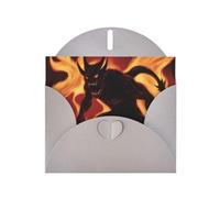 WZYWHJ Carte de vœux grise de 15,2 x 10,2 cm avec enveloppe pour Noël, anniversaire, Saint-Valentin, fête, invitation à une fête, photo de démon flamme, 15,2 x 10,2 cm