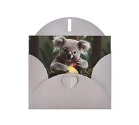 WZYWHJ Carte de vœux grise de 15,2 x 10,2 cm avec enveloppe pour Noël, anniversaire, Saint-Valentin, fête, invitation à une fête Motif koala coquin