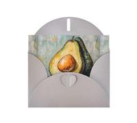 WZYWHJ Carte de vœux grise de 15,2 x 10,2 cm avec enveloppe pour Noël, anniversaire, Saint-Valentin, fête d'invitation dos à dos avec impression avocat