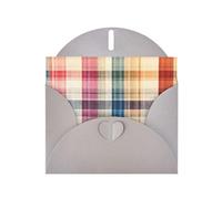 WZYWHJ Carte de vœux grise de 15,2 x 10,2 cm avec enveloppe pour Noël, anniversaire, Saint-Valentin, invitation à une fête, avec lignes en tissu imprimées