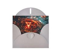 WZYWHJ Carte de vœux grise de 15,2 x 10,2 cm avec enveloppe pour Noël, anniversaire, Saint-Valentin, invitation à une fête, symboles mystérieux