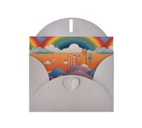 WZYWHJ Carte de vœux grise de 15,2 x 10,2 cm avec enveloppe pour Noël, anniversaire, Saint-Valentin, invitation à une fête, image arc-en-ciel étrange