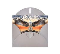 WZYWHJ Carte de vœux grise pour Noël, anniversaire, anniversaire de mariage et autres oiseaux avec ailes ouvertes imprimées