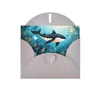 WZYWHJ Carte de vœux grise pour Noël, anniversaire, anniversaire de mariage et plus encore Illustration de baleine