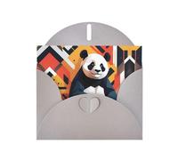 WZYWHJ Carte de vœux grise pour Noël, anniversaire, anniversaire de mariage et plus encore, image de panda