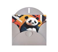 WZYWHJ Carte de vœux grise pour Noël, anniversaire, anniversaire de mariage et plus encore, image de panda