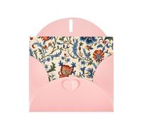 WZYWHJ Carte de vœux rose de 15,2 x 10,2 cm avec enveloppe pour Noël, anniversaire, Saint-Valentin, fête, invitation à une fête, motif art oriental antique