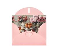 WZYWHJ Carte de vœux rose pour Noël, anniversaire, anniversaire de mariage et autres motifs thé de l'après-midi