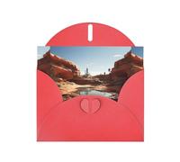 WZYWHJ Carte de vœux rouge de 15,2 x 10,2 cm avec enveloppe pour Noël, anniversaire, Saint-Valentin, fête, invitation Motif source d'eau dans le désert