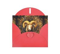 WZYWHJ Carte de vœux rouge de 15,2 x 10,2 cm avec enveloppe pour Noël, anniversaire, Saint-Valentin, fête d'invitation Bélier