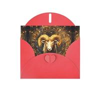 WZYWHJ Carte de vœux rouge de 15,2 x 10,2 cm avec enveloppe pour Noël, anniversaire, Saint-Valentin, fête d'invitation Bélier