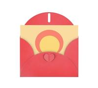 WZYWHJ Carte de vœux rouge pour Noël, anniversaire, anniversaire de mariage et autres images circulaires simples