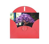 WZYWHJ Carte de vœux rouge pour Noël, anniversaire, anniversaire de mariage et autres photos d'arbre en cristal violet