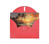 WZYWHJ Carte de vœux rouge pour Noël, anniversaire, anniversaire de mariage et autres photos de coucher de soleil au bord du lac