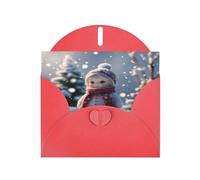 WZYWHJ Carte de vœux rouge pour Noël, anniversaire, anniversaire de mariage et autres photos de poupée de neige