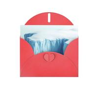 WZYWHJ Carte de vœux rouge pour Noël, anniversaire, anniversaire de mariage et plus encore Motif Glacier Falaise