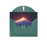 WZYWHJ Carte de vœux vert foncé pour Noël, anniversaire, anniversaire de mariage et autres photos de montagnes au lever du soleil