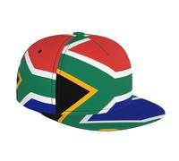 WZYWHJ Casquette de baseball élégante à bord plat avec image du drapeau de l'Afrique du Sud, évacuation de l'humidité et respirante, adaptée pour un usage quotidien, le sport et les voyages, noir