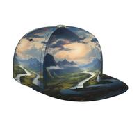 WZYWHJ Casquette de baseball élégante à bord plat avec impression The Mighty River, évacuation de l'humidité et respirante, adaptée pour un usage quotidien, le sport et les voyages, noir